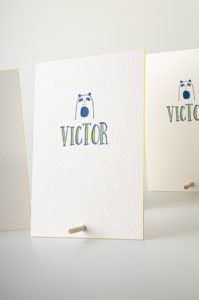 Victor Letterpress Geboortekaart Met Blinddruk